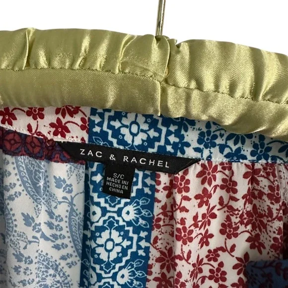 Zac & Rachel Patchwork Blouse‎ Paisley Floral Print Bohemian Top S/C - Picture 3 of 14